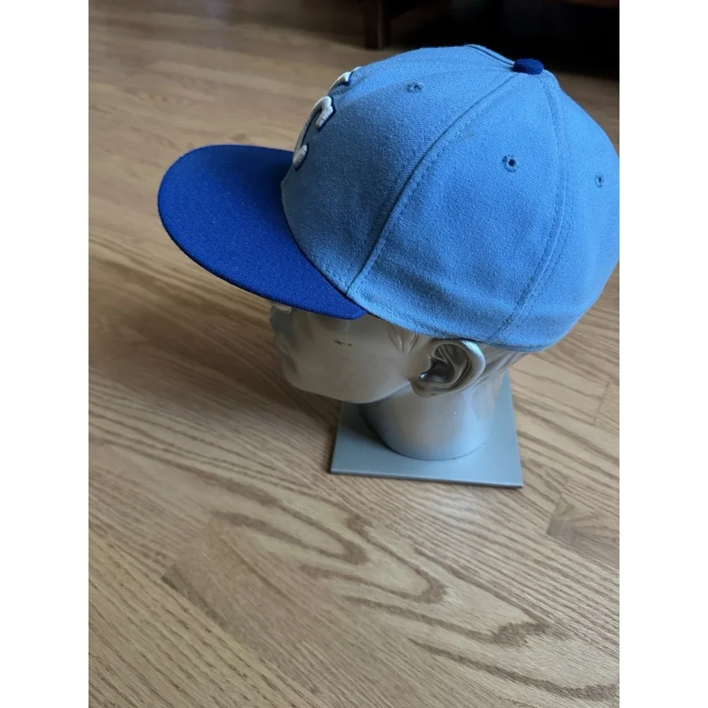 New Era 59FIFTY Kansas City Royals Cool Base Fitted Hat Blue Cap Size 7 3/8